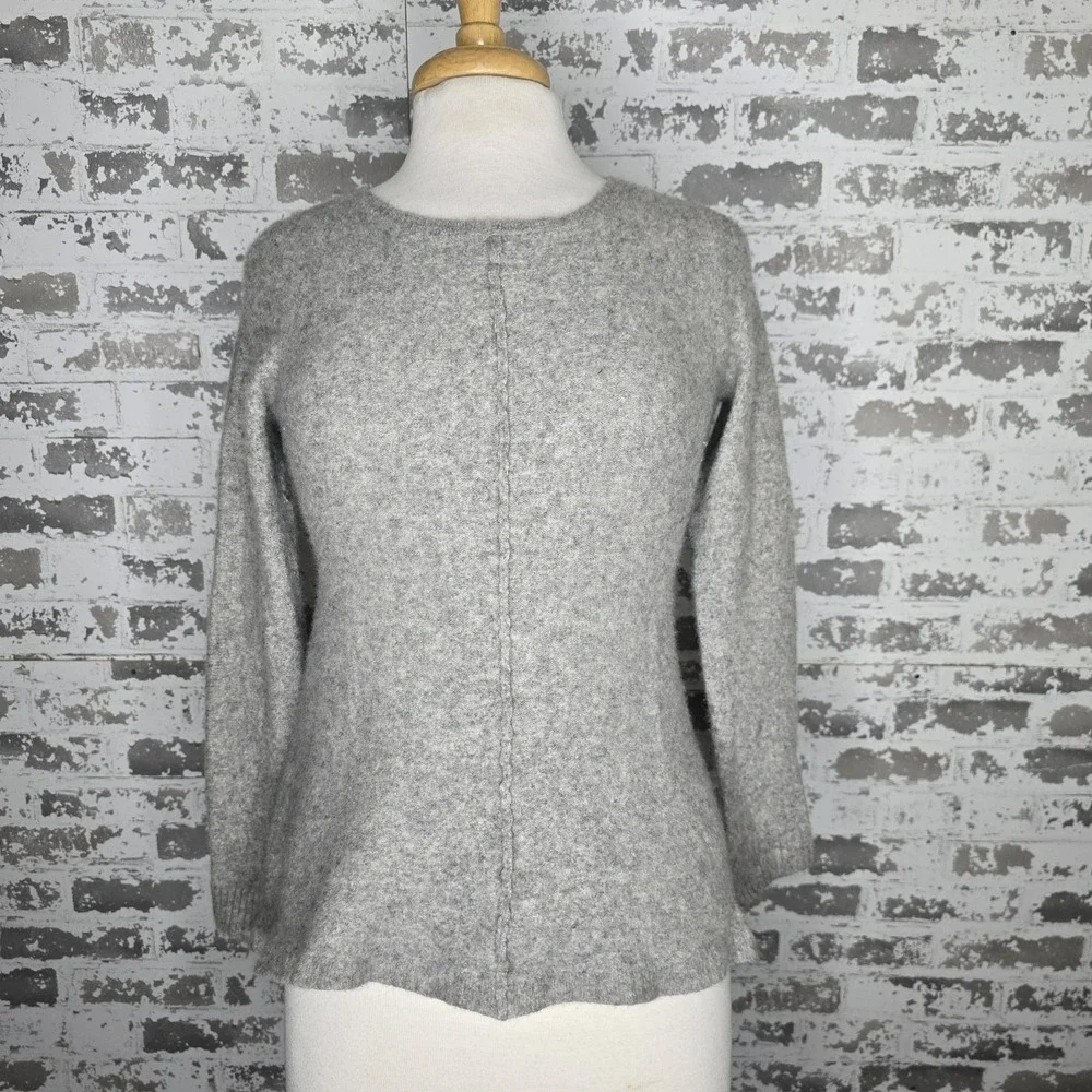 Chelsea & Theodore Cashmere Sweater Womens XL‎ Gray Zipper Pullover Long Sleeve